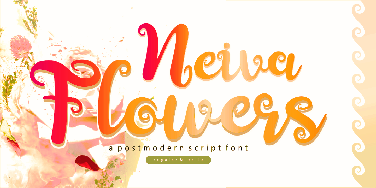 Przykład czcionki Neiva Flowers Italic